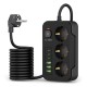 Tech-Protect PC3X6 Power Strip 3 Sockets 240V + 3xUSB-A + 3xUSB-C 200cm - Black