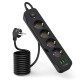 Tech-Protect PCL4X3 Power Strip 4 Sockets 240V + 2xUSB-A + 1xUSB-C 200 cm - Black