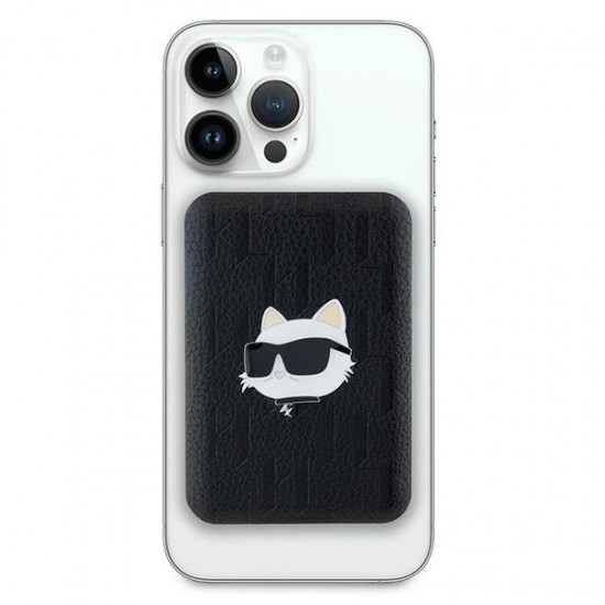 Karl Lagerfeld Powerbank inductive KLPB5FPGKSCHHK 16W 5000mAh black/black Choupette Head Pin MagSafe