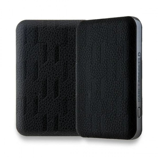 Karl Lagerfeld Powerbank inductive KLPB5FPGKSCHHK 16W 5000mAh black/black Choupette Head Pin MagSafe