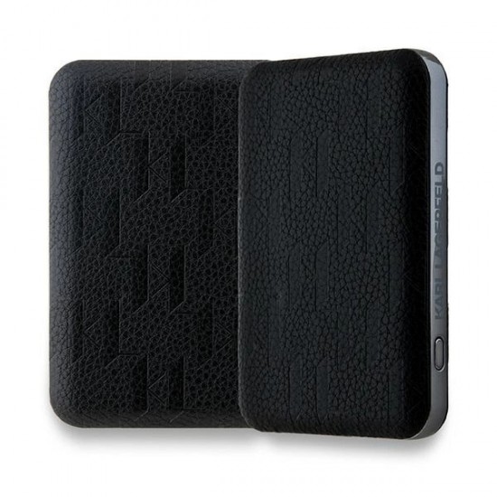 Karl Lagerfeld Powerbank inductive KLPB5FPGKSKCHK 16W 5000mAh black/black Karl&Choupette Head Pin MagSafe