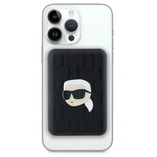 Karl Lagerfeld Powerbank inductive KLPB5FPGKSKIHK 16W 5000mAh black/black Karl Head Pin MagSafe