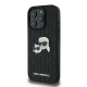Karl Lagerfeld Monogram Karl & Choupette Head Pin iPhone 16 Pro Case - Black