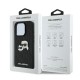 Karl Lagerfeld Monogram Karl & Choupette Head Pin iPhone 16 Pro Case - Black