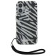 Karl Lagerfeld IML Zebra Pattern & Cord iPhone 16 Case - Black