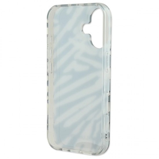 Karl Lagerfeld IML Zebra Pattern & Cord iPhone 16 Case - Black