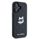 Karl Lagerfeld Monogram Choupette Head Pin iPhone 16 Case - Black
