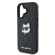 Karl Lagerfeld Monogram Choupette Head Pin iPhone 16 Case - Black