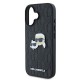 Karl Lagerfeld Monogram Karl & Choupette Head Pin iPhone 16 Case - Black