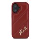Karl Lagerfeld Diagonal Quilted Script iPhone 16 Case - Red