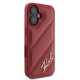 Karl Lagerfeld Diagonal Quilted Script iPhone 16 Case - Red