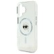 Karl Lagerfeld IML Metal Karl Head MagSafe Case for iPhone 16 Plus - White