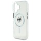 Karl Lagerfeld IML Metal Choupette Head MagSafe iPhone 16 Case - White