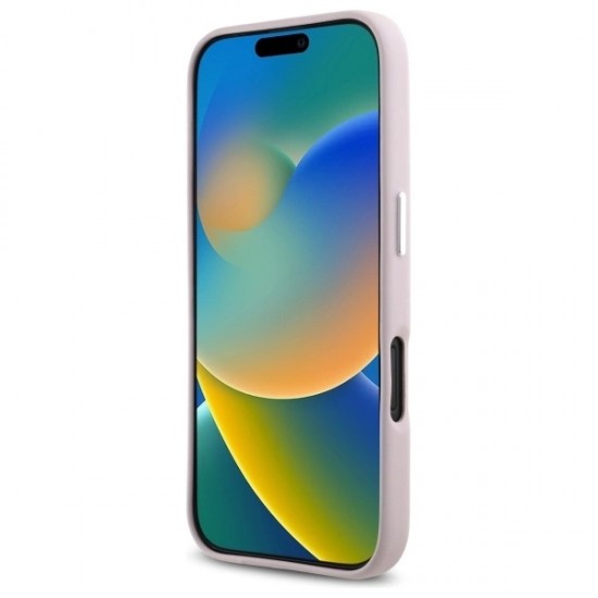 Karl Lagerfeld FW Metal Plate MagSafe iPhone 16 Case - Pink