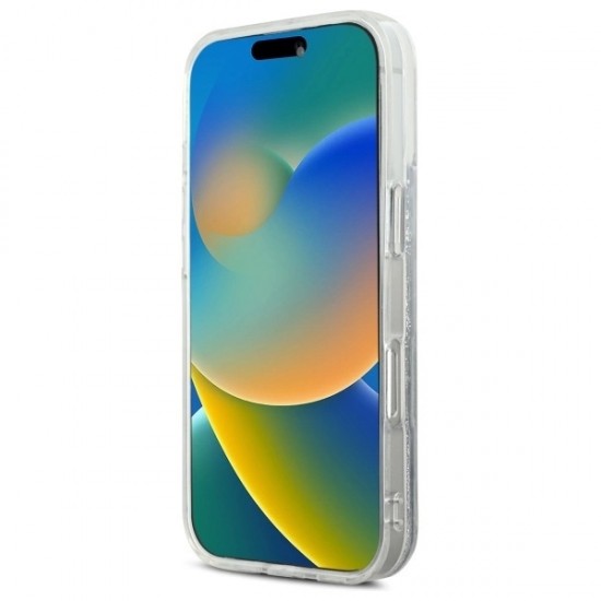 Karl Lagerfeld Liquid Glitter Karl & Choupette Head Magsafe Case for iPhone 16 Pro Max - Clear