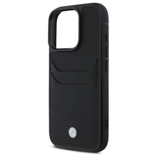 BMW Sign Leather Cardslot Case for iPhone 16 Pro Max - Black