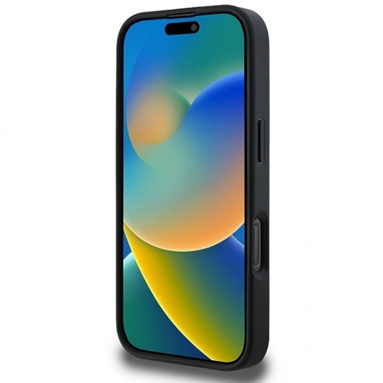 DKNY Checkered Pattern & Printed Stripes Case for iPhone 16 Pro - Black