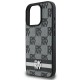 DKNY Checkered Pattern & Printed Stripes Case for iPhone 16 Pro - Black