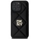 DKNY Quilted Stack Logo iPhone 16 Pro Case - Black