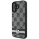 DKNY Checkered Pattern & Printed Stripes iPhone 16 Case - Black