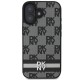 DKNY Checkered Pattern & Printed Stripes iPhone 16 Case - Black