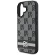 DKNY Checkered Pattern & Printed Stripes iPhone 16 Case - Black