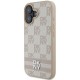 DKNY Checkered Pattern & Printed Stripes iPhone 16 Case - Pink