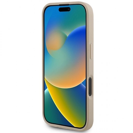 DKNY Checkered Pattern & Printed Stripes iPhone 16 Case - Pink