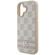 DKNY Checkered Pattern & Printed Stripes iPhone 16 Case - Pink