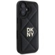 DKNY Quilted Stack Logo iPhone 16 Case - Black