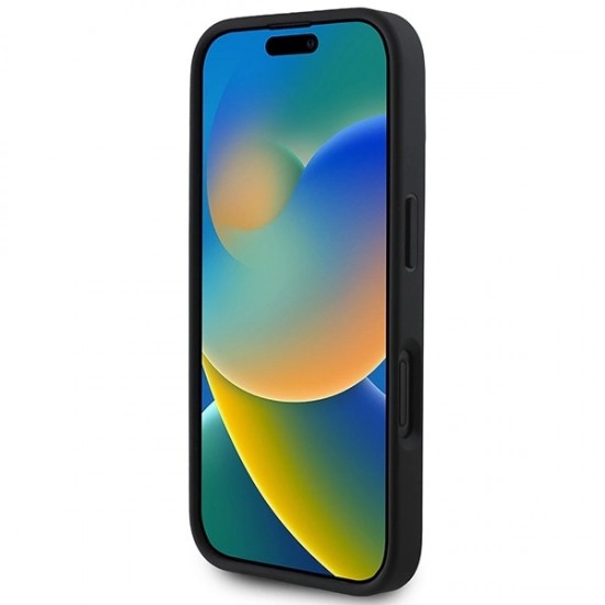 DKNY Quilted Stack Logo iPhone 16 Case - Black