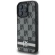 DKNY Checkered Pattern & Printed Stripes Case for iPhone 16 Pro Max - Black