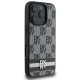 DKNY Checkered Pattern & Printed Stripes Case for iPhone 16 Pro Max - Black