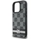 DKNY Checkered Pattern & Printed Stripes Case for iPhone 16 Pro Max - Black