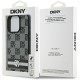 DKNY Checkered Pattern & Printed Stripes Case for iPhone 16 Pro Max - Black