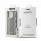 DKNY Leather Checkered Mono Pattern MagSafe iPhone 15 Pro Case - Beige