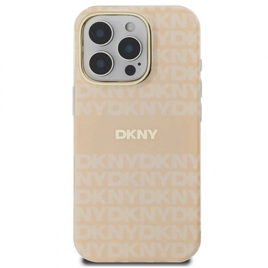 DKNY Repeat Texture Pattern & Stripe MagSafe iPhone 16 Pro Case - Pink