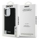DKNY Plain Silver Logo MagSafe iPhone 16 Pro Case - Black