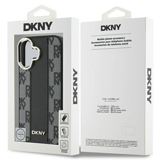 DKNY Checkered Pattern Magsafe iPhone 16 Case - Black