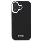 DKNY Plain Silver Logo MagSafe iPhone 16 Case - Black