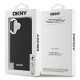 DKNY Plain Silver Logo MagSafe iPhone 16 Case - Black