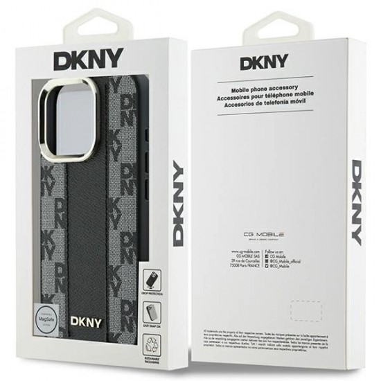 DKNY Checkered Pattern Magsafe iPhone 16 Pro Max Case - Black