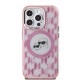Karl Lagerfeld IML Monogram Karl & Choupette Head MagSafe Case for iPhone 15 Pro Max - Pink
