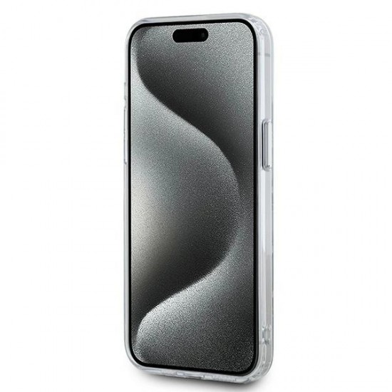 Karl Lagerfeld IML Monogram Karl & Choupette Head MagSafe Case for iPhone 15 Pro Max - Clear