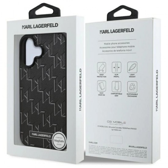 Karl Lagerfeld Hot Stamp Magsafe iPhone 16 Case - Black