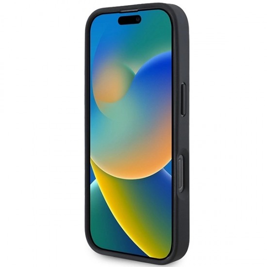 Mercedes Textured And Plain Leather MagSafe case for iPhone 16 Pro - red