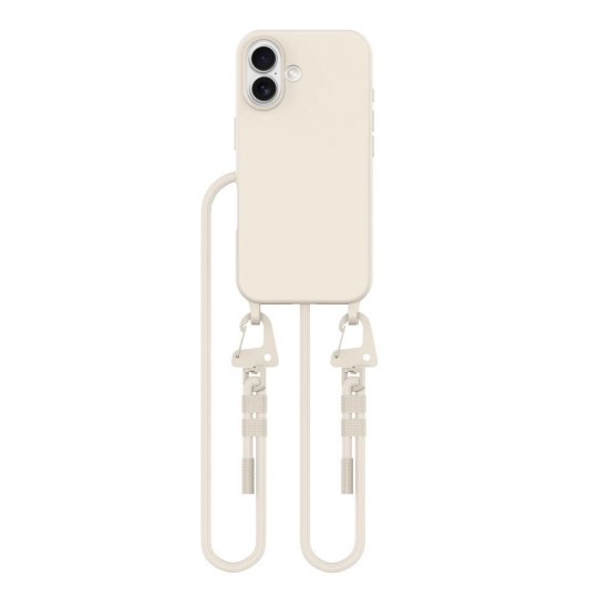 Tech-Protect MagNecklace MagSafe Case with Lanyard for iPhone 16 - Beige