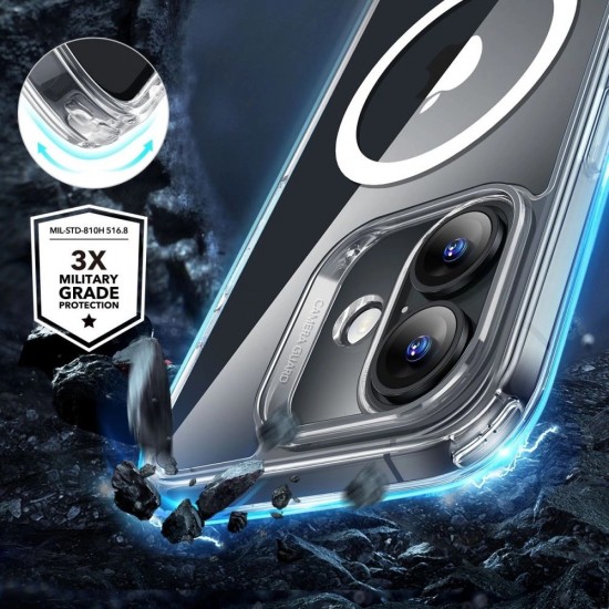 ESR Classic Hybrid Halolock MagSafe Case + Tempered Glass for iPhone 16 - Clear