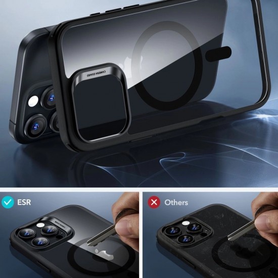 ESR Classic Hybrid Halolock MagSafe Case + Tempered Glass for iPhone 16 Pro - Clear with Black Frame