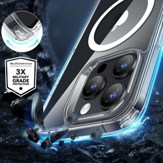 ESR Classic Hybrid Halolock MagSafe Case + Tempered Glass for iPhone 16 Pro Max - Clear